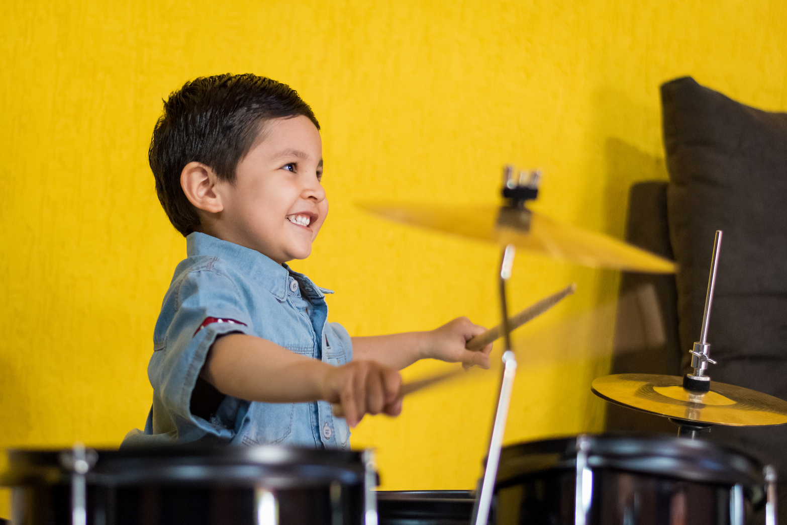 Little Boy Playing Drums